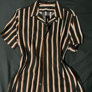 Express Black and Brown Striped Shirt